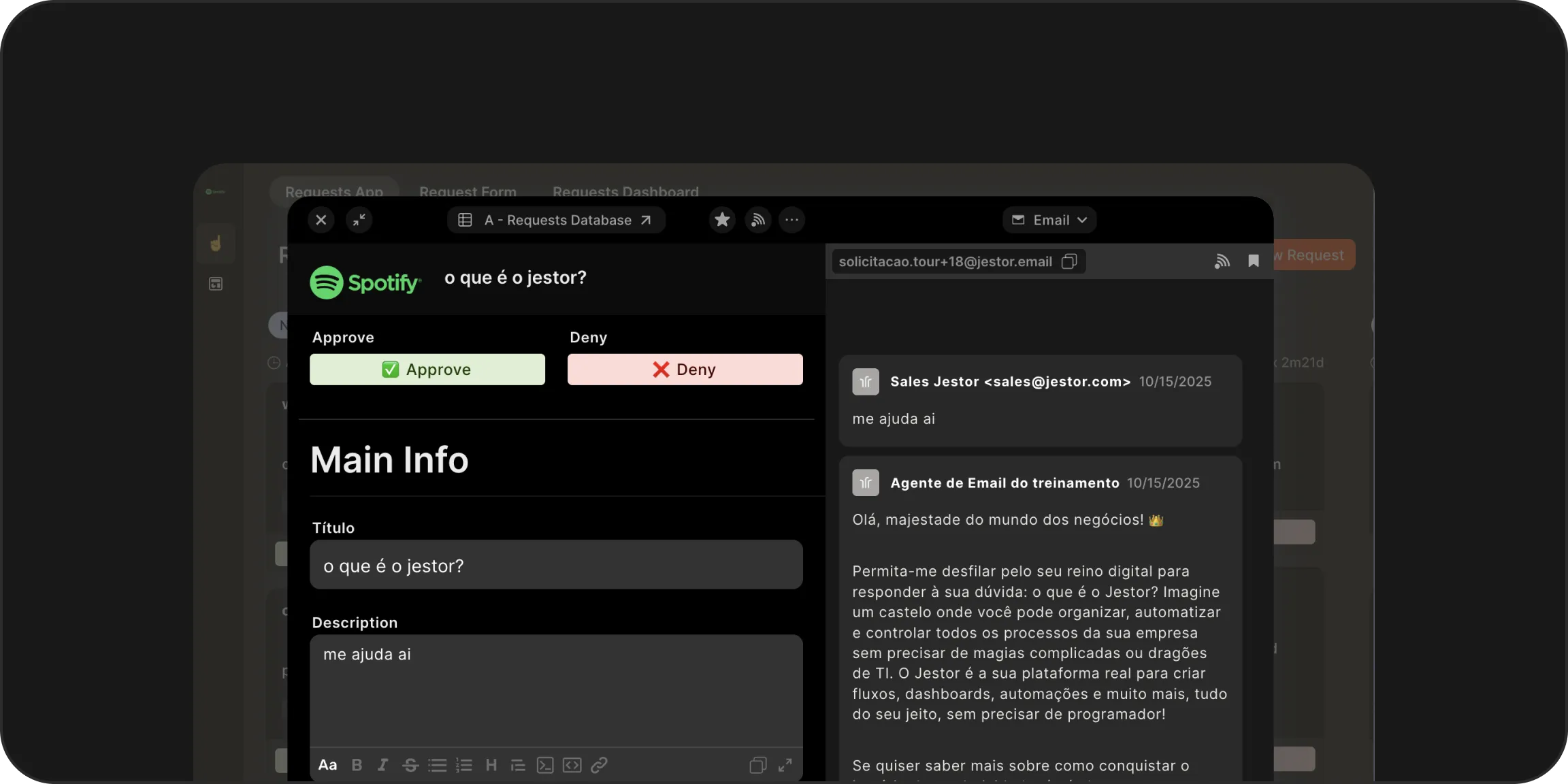 Integração de Email e Tickets