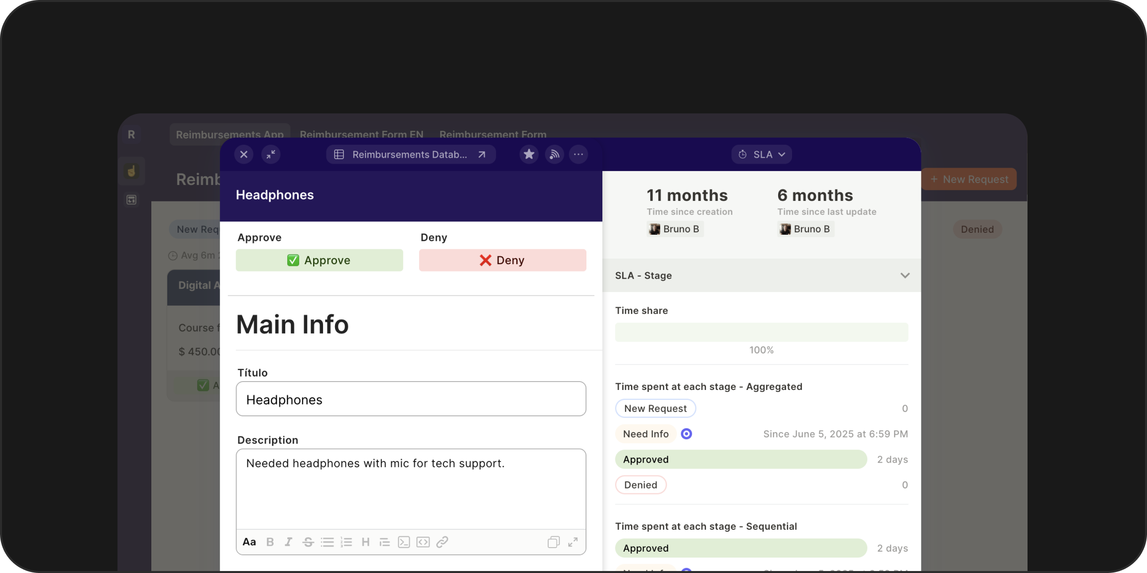 SLA e tempo por fase