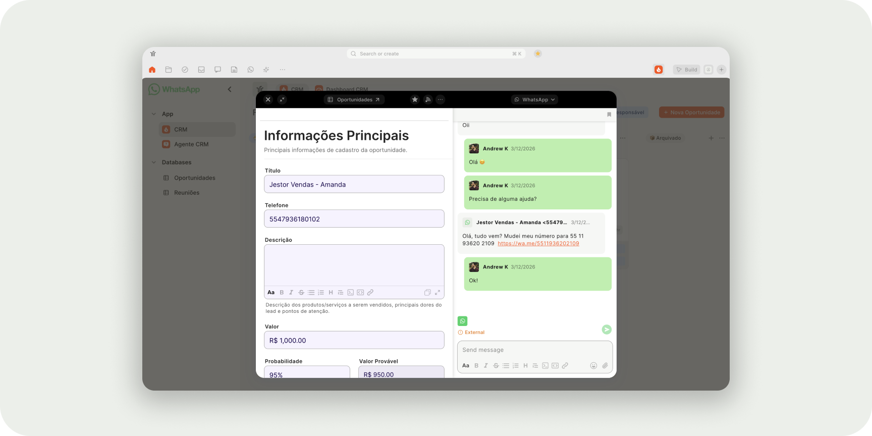 WhatsApp integration in Jestor